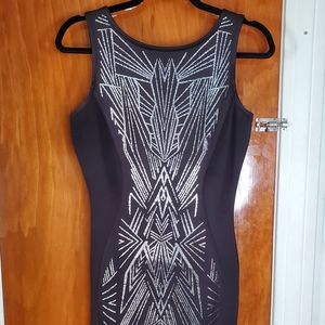 Low Scoop Back Shimmery Silver  NYE Style Dress